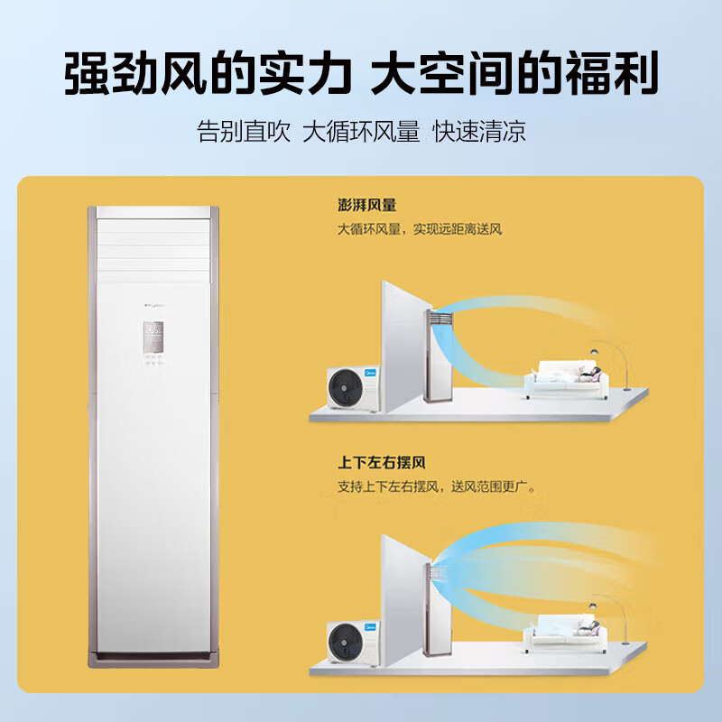美的空调   立式 柜机 5P 变频冷暖 RFD-120LW/BSDN8Y-PA401(2)A